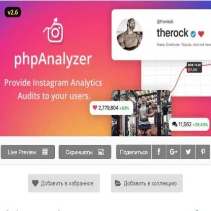 phpAnalyzer v2.6.12 – аналитика Instagram / аудит / инструмент статистики-Скачать за 200