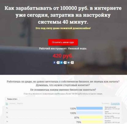 Как зарабатывать от 100000 руб. в интернете уже сегодня, затратив на настройку системы 40 минут-Скачать за 200